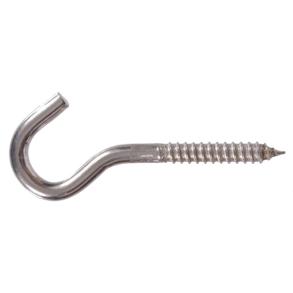 1/4 x 4-1/4 in. Stainless Steel Heavy Duty Screw Hook (10-Pack) - Hercitys