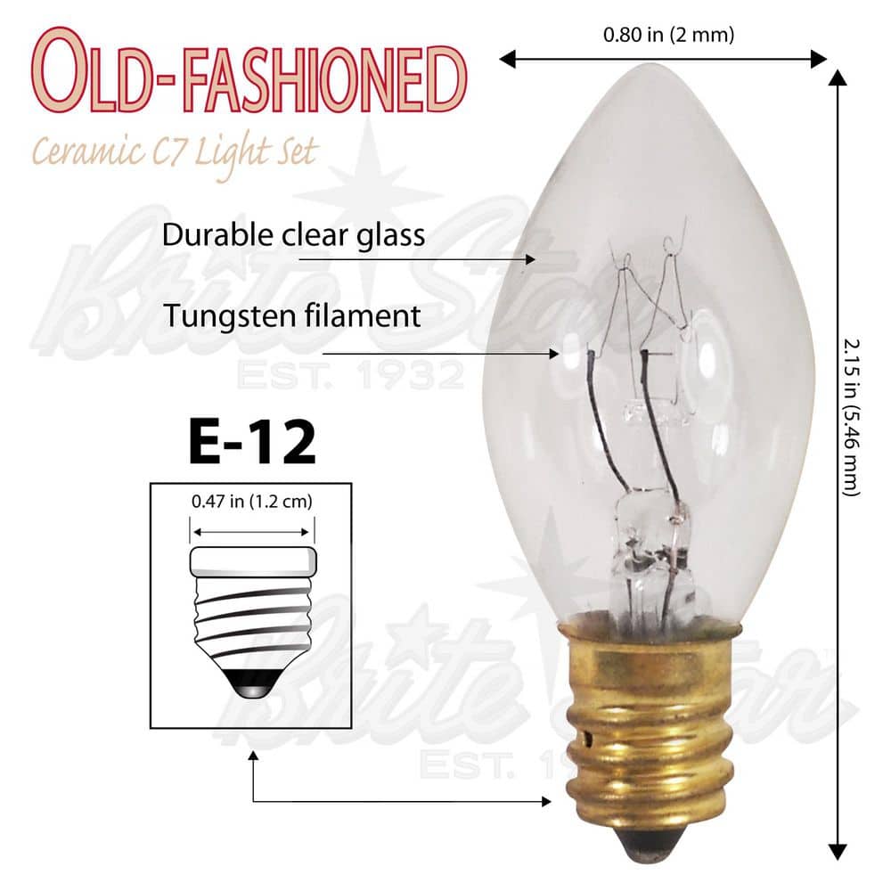 25 ft. 25-Count Old Fashioned Frosted White Incandescent Christmas String Lights - Hercitys