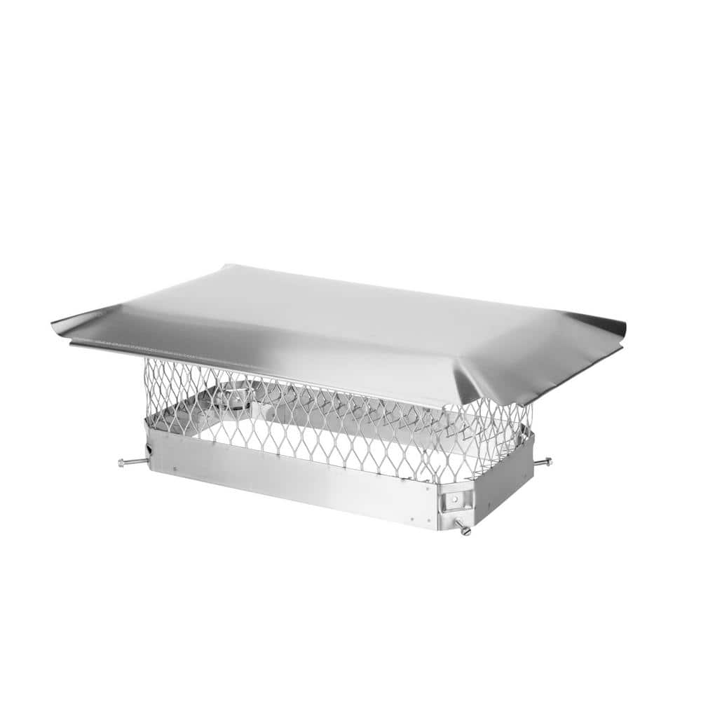 18 in. x 9 in. Bolt-On Single Flue Chimney Cap in Stainless Steel - Hercitys