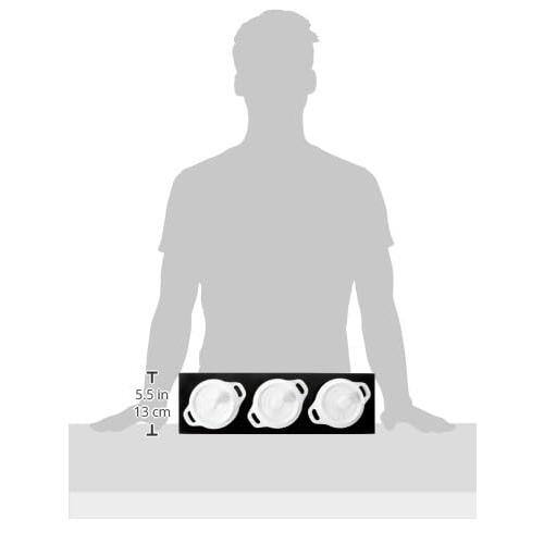 3-Piece White Mini Round Ceramic Cocotte Set with Stand - Hercitys