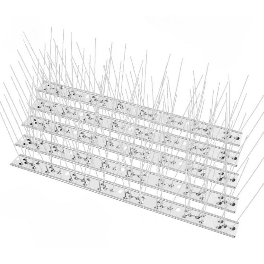 13 in. x 1.1 in. Stainless Steel Base Bird Spikes Deterrent, Arrow Pigeon Spikes Fence Kit, Covers 15 ft. (14-Pack) - Hercitys