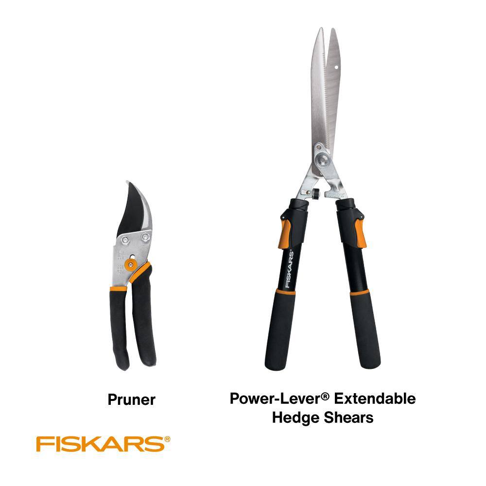 2-Piece Set with Extendable Hedge Shears and 9 in. Bypass Pruning Shears - Hercitys