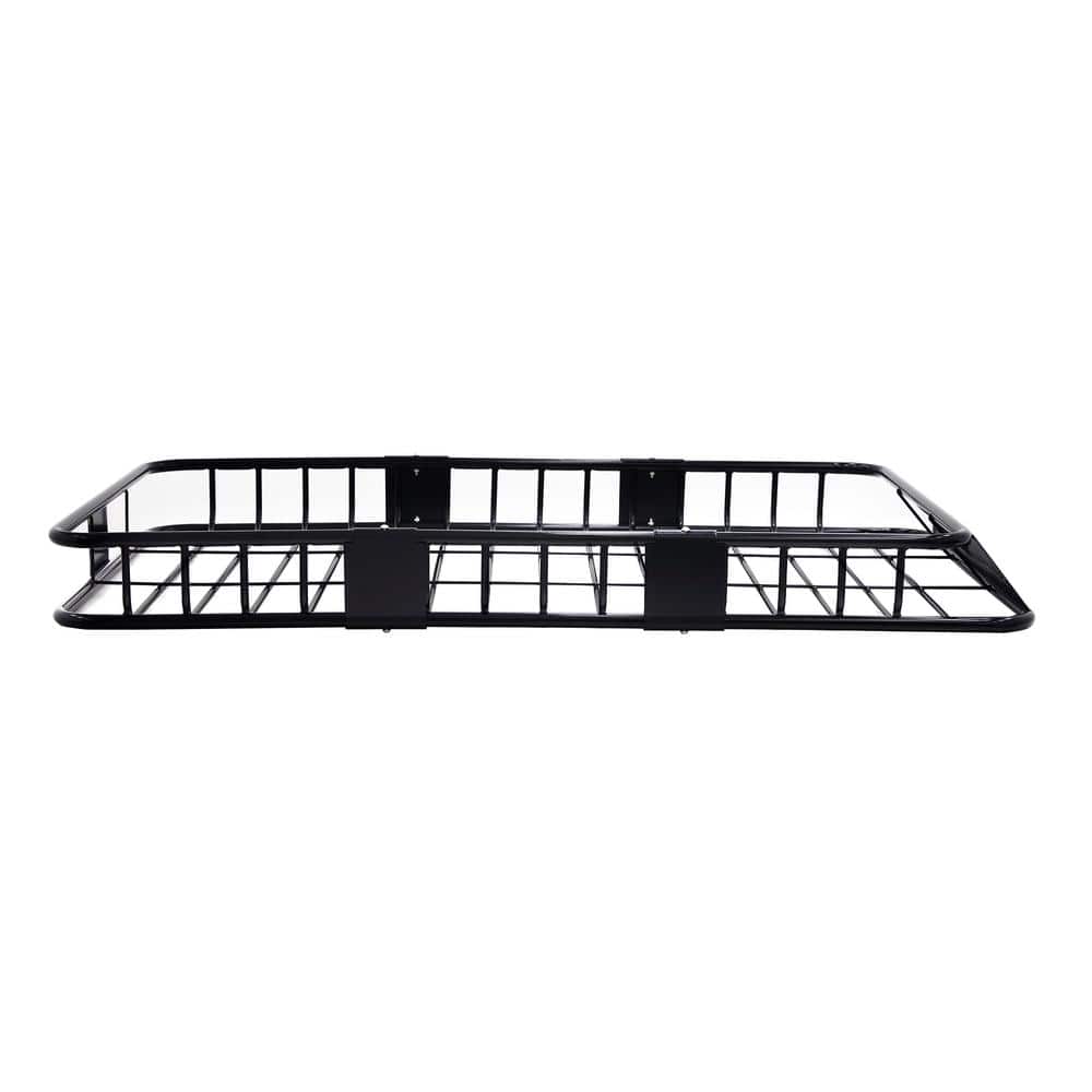 150 lbs. Extra-Large Steel Roof Cargo Basket with Wind Fairing - Hercitys