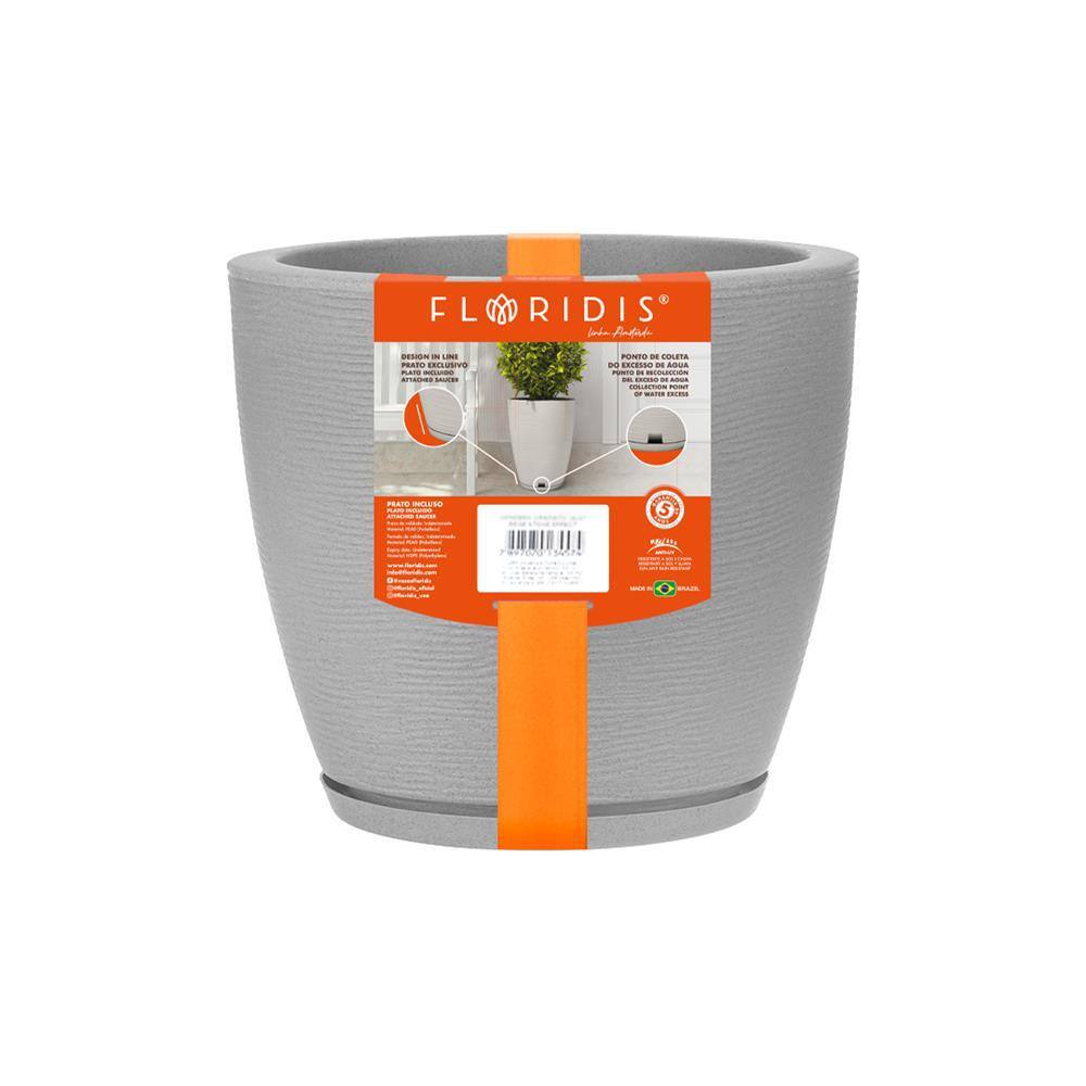 10.55 in. W x 11.02 in. H Amsterdan X-Small Plastic Resin Indoor and Outdoor Planter – Cement Color - Hercitys