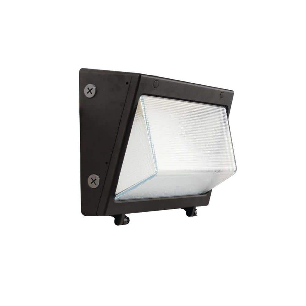 250- Watt Equivalent Integrated LED Black Dusk to Dawn Wall Pack Light, Selectable Lumens, CCT 3000K-5000K - Hercitys