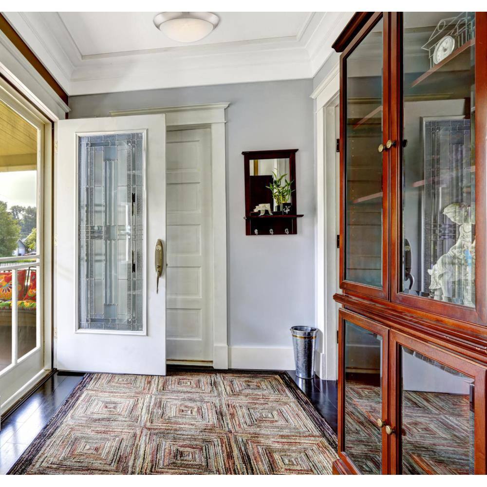 11-in. 14-Watt Traditional Brushed Nickel Integrated LED Flush Mount with Alabaster Glass Shade - Hercitys