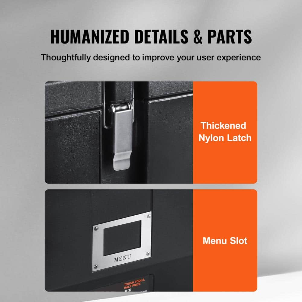 36 qt. Insulated Food Pan Carrier, Stackable Catering Hot Box with 3 Stainless Steel Pans, LLDPE Food Warmer, Black - Hercitys