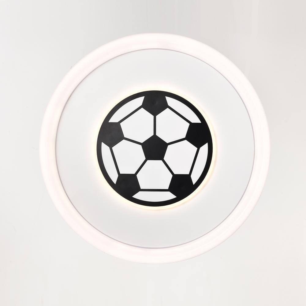 19 in. 95-Watt Modern Soccer Pattern Integrated LED Flush Mount with White Acrylic Shade - Hercitys