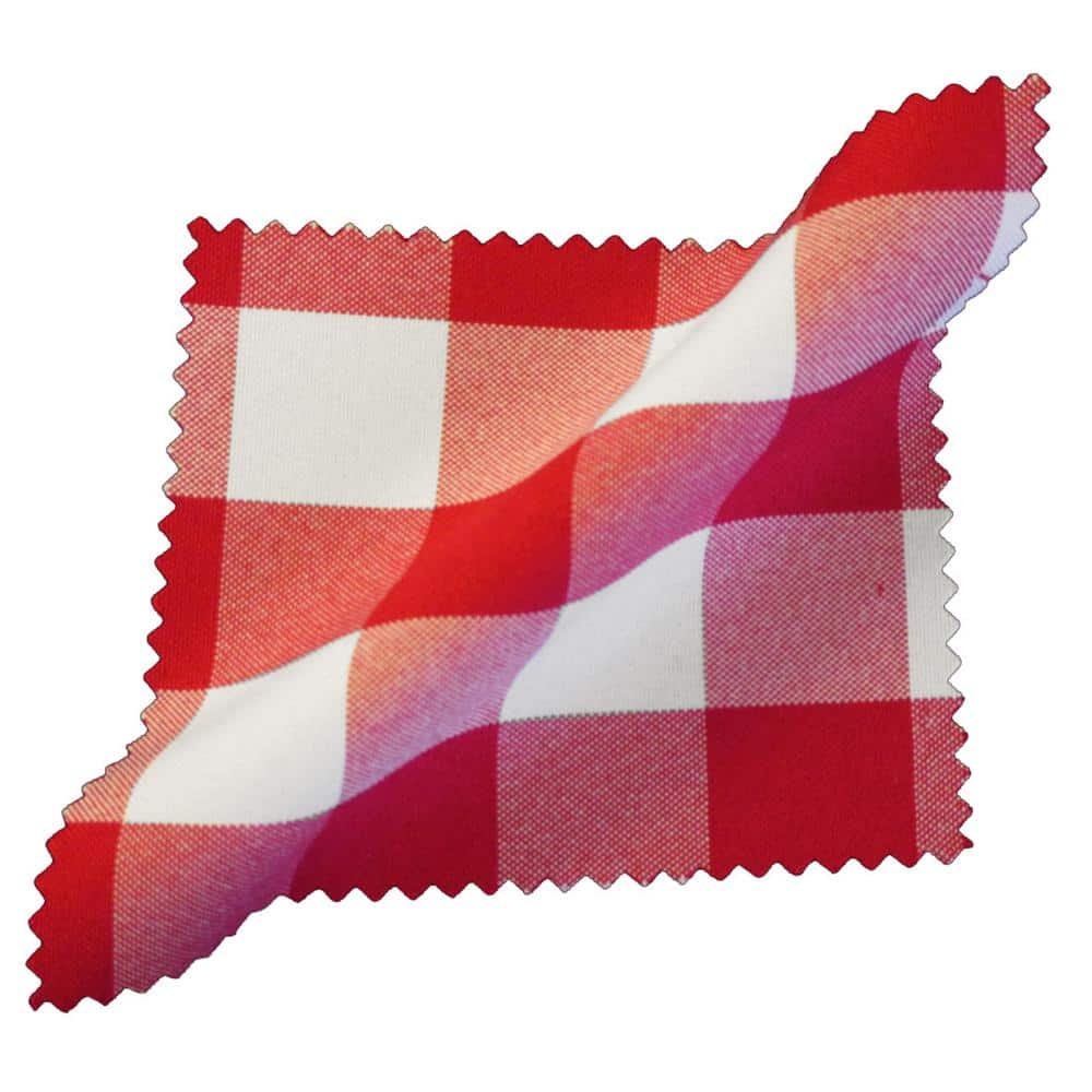 “60 in. x 144 in. White and Red Polyester Gingham Checkered Rectangular Tablecloth” - Hercitys