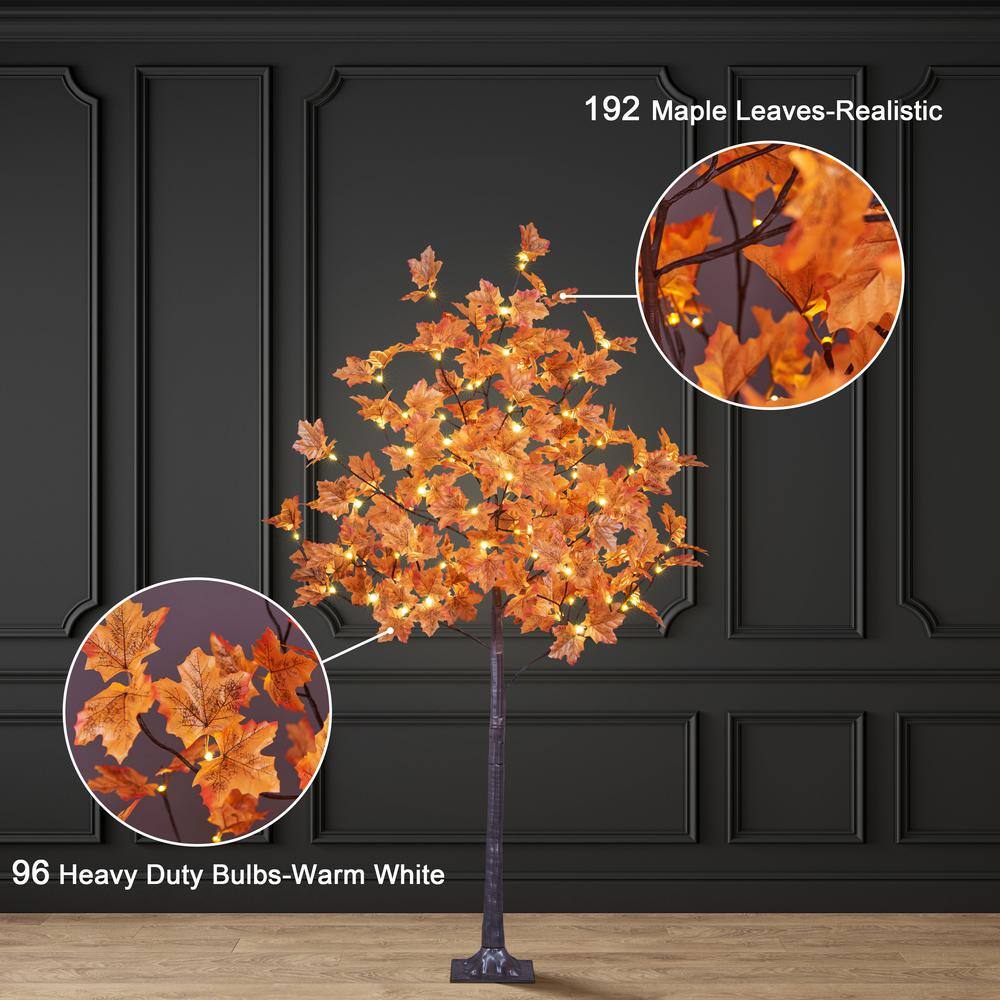 5 ft. Pre-Lit Maple Tree with 96 Warm White Lights, Artificial Christmas Tree - Hercitys