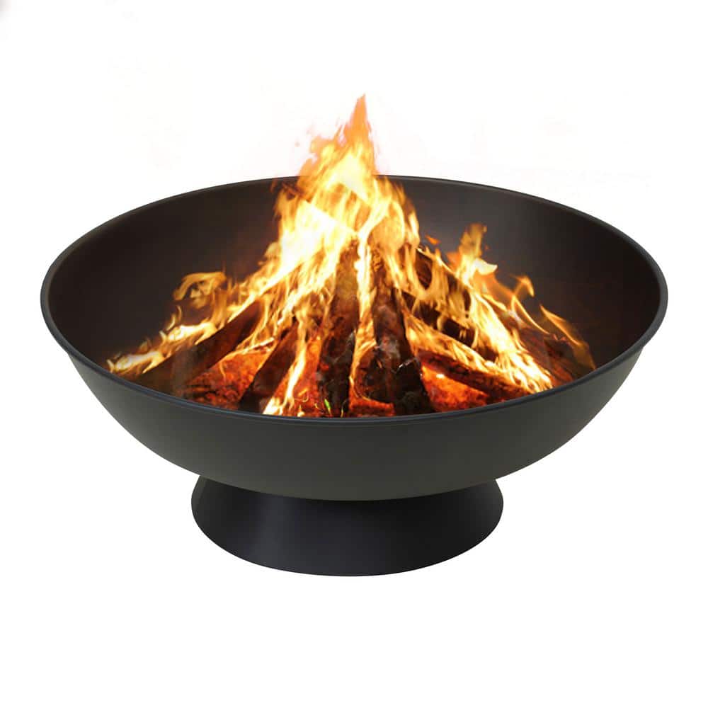 22 in Black Steel Round Wood Burning Fire Pit - Hercitys