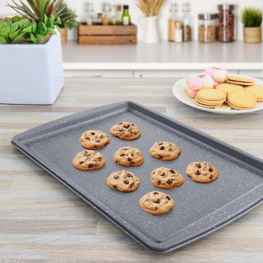 3-Piece Carbon Steel Cookie Sheet Set in Greystone - Hercitys