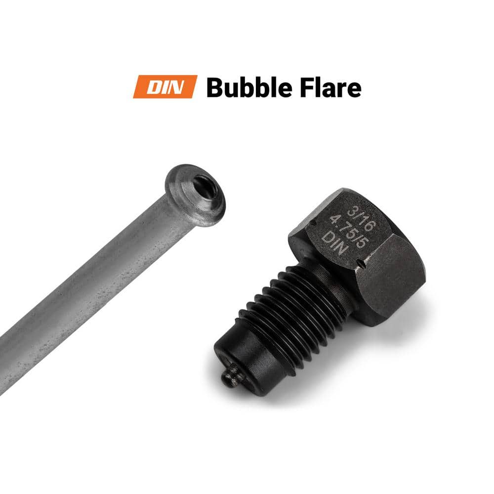 3/16 in. Dual Head Flaring Tool, 4.75 mm ISO/DIN Bubble Flare and 3/16 in. SAE Double Flare - Hercitys