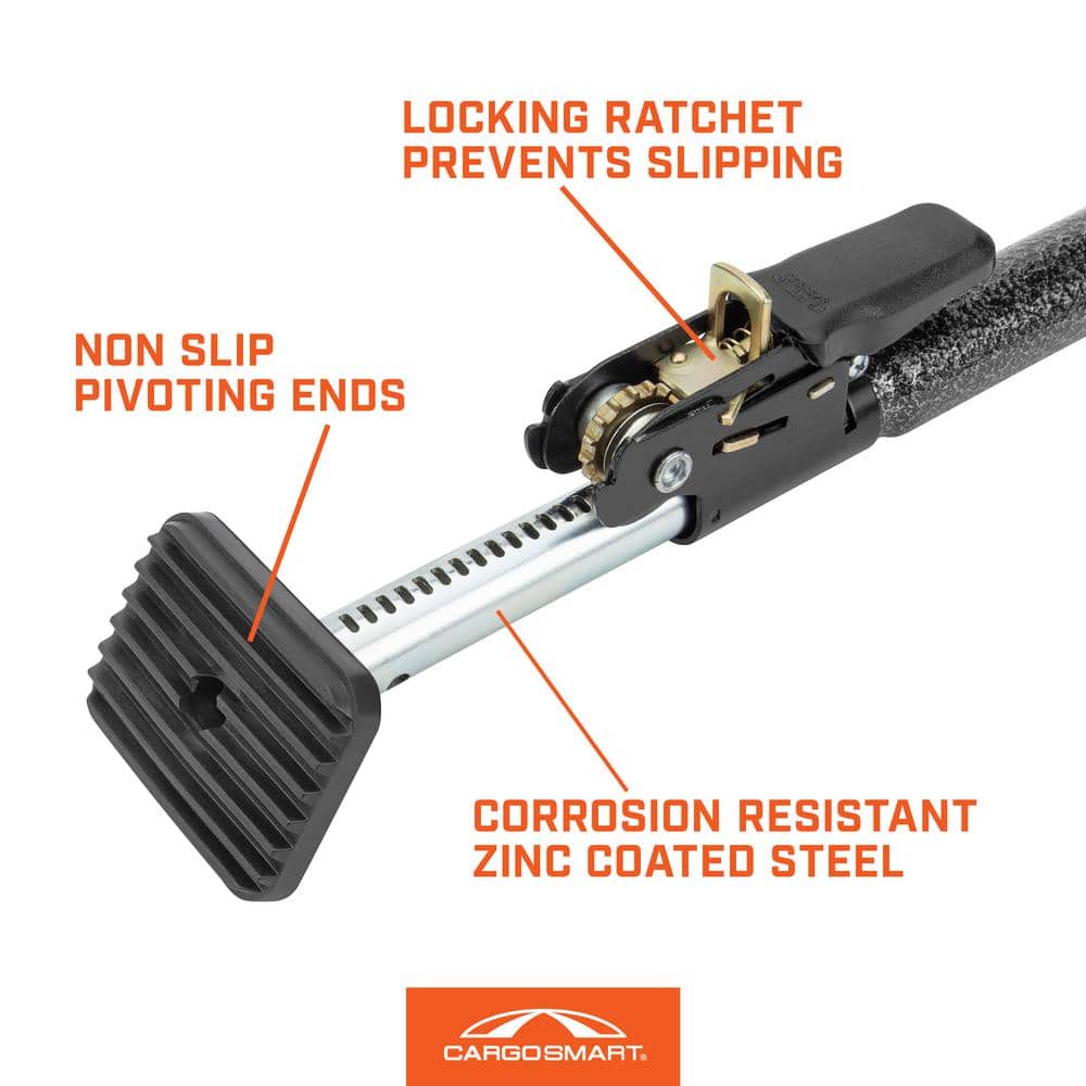 40 in. to 70 in. Adjustable Ratcheting Cargo Bar Rack - Hercitys