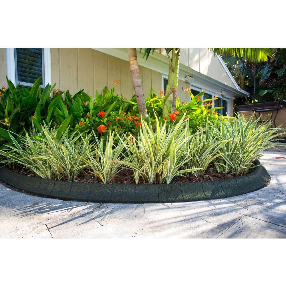 4 ft. Black Rubber Curb Landscape Edging (4-Pack) - Hercitys