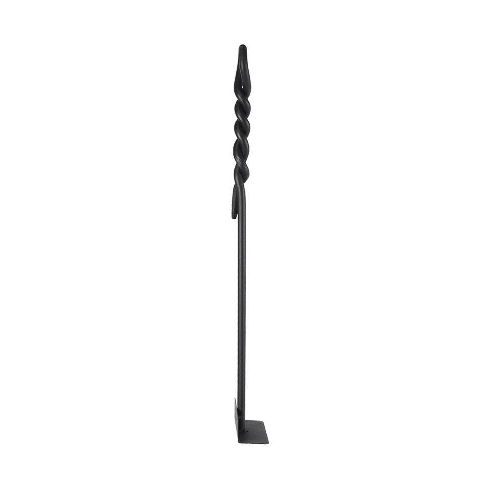18 in. Tall Black Mini Rope Design Fireplace Hoe Tool - Hercitys