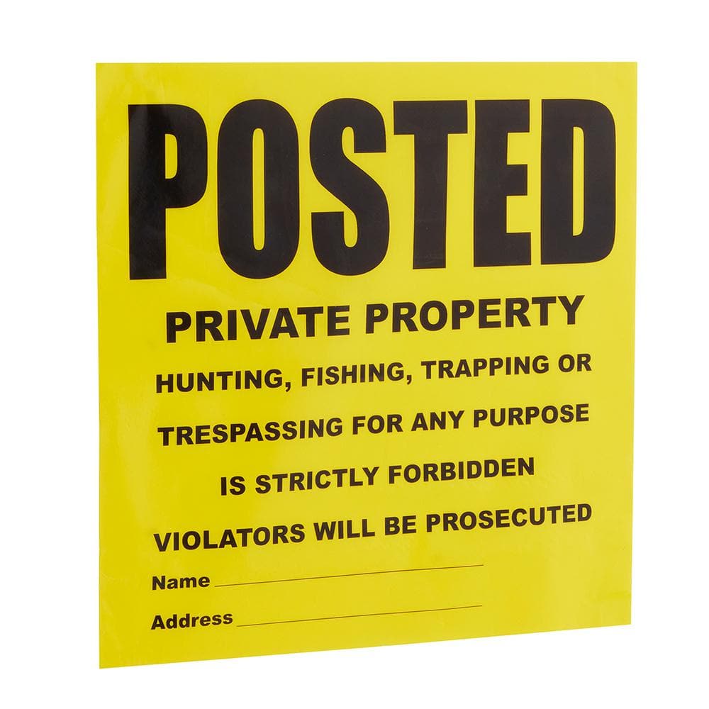 11 in. x 11 in. Plastic Posted Private Property Signs (25-Piece Roll) - Hercitys