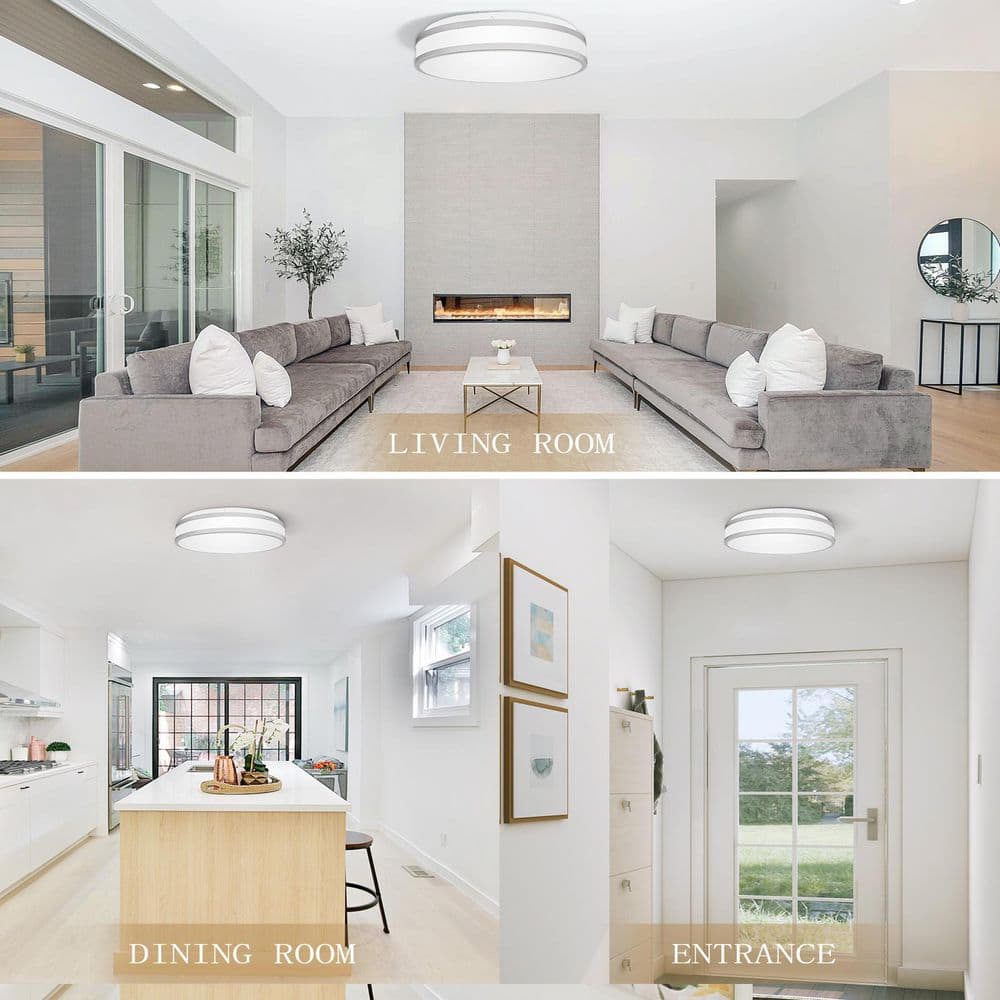 13 in. 1-Light Flush Mount Selectable LED Flush Mount Light (1-Pack) - Hercitys