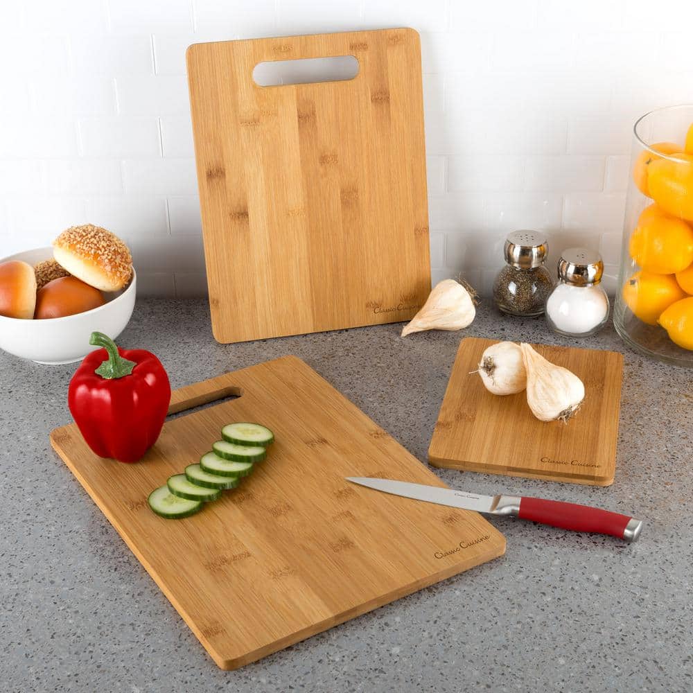 3-Piece Wooden Bamboo Cutting Board Set - Hercitys