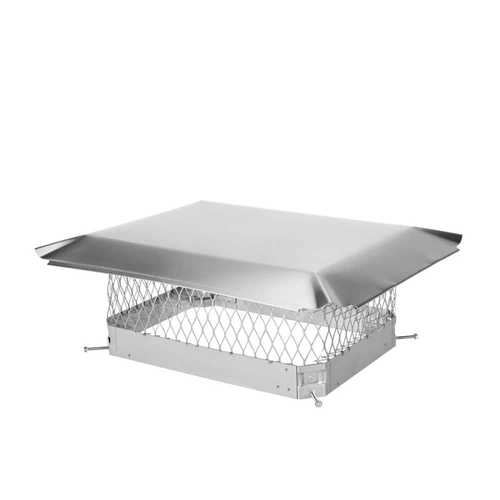 18 in. x 13 in. Bolt-On Single Flue Chimney Cap in Stainless Steel - Hercitys