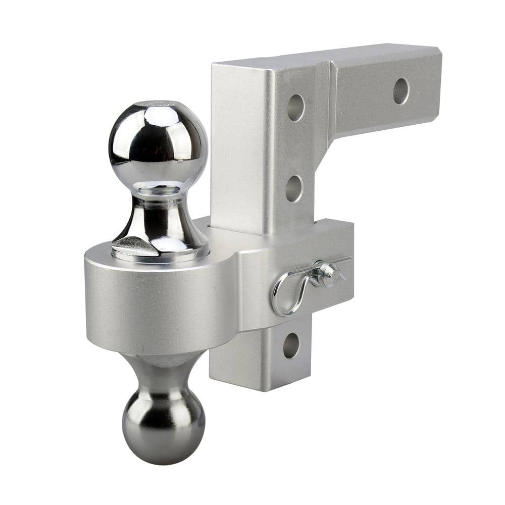 12,500 lbs. Capacity 4 in. Drop Adjustable Trailer Hitch with Dual Stainless-Steel Balls, Fits 2 in. Receiver - Hercitys