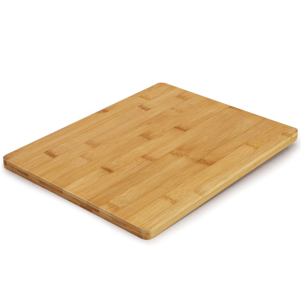 14 in. Bamboo Charcuterie and Cheese Board with Knife Stand Attachment and 4 Piece Knife Set - Hercitys