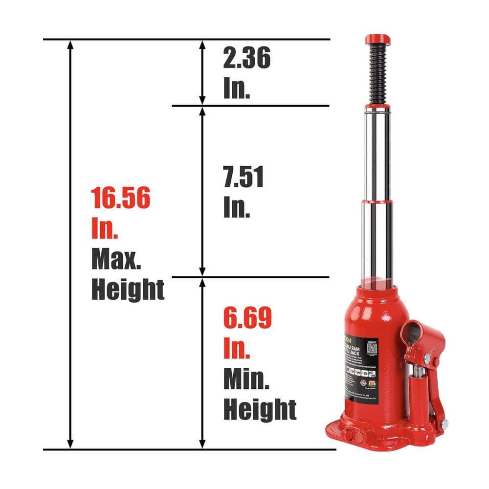4-Ton Double Ram Bottle Jack - Hercitys