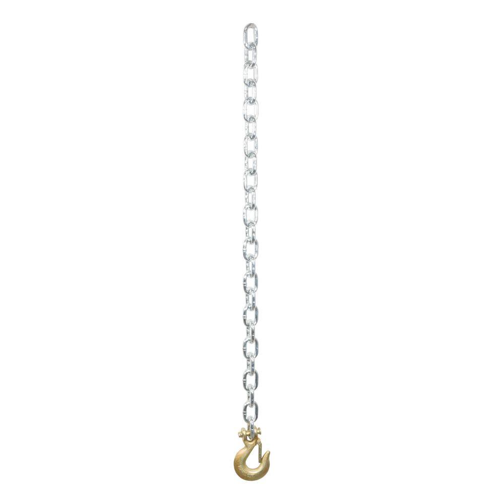 35″ Safety Chain with 1 Clevis Hook (11,700 lbs., Clear Zinc) - Hercitys