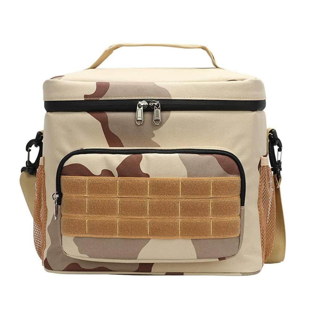 15.85 qt. Waterproof Desert Camouflage Insulated Lunch Bag Cooler Box for Tracel  Camping and Beach - Hercitys