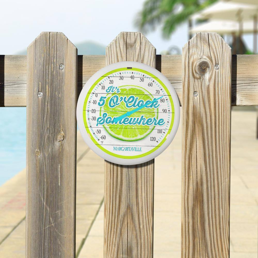 13.25-inch “It’s 5 O’Clock Somewhere” Margaritaville Analog Dial Thermometer - Hercitys