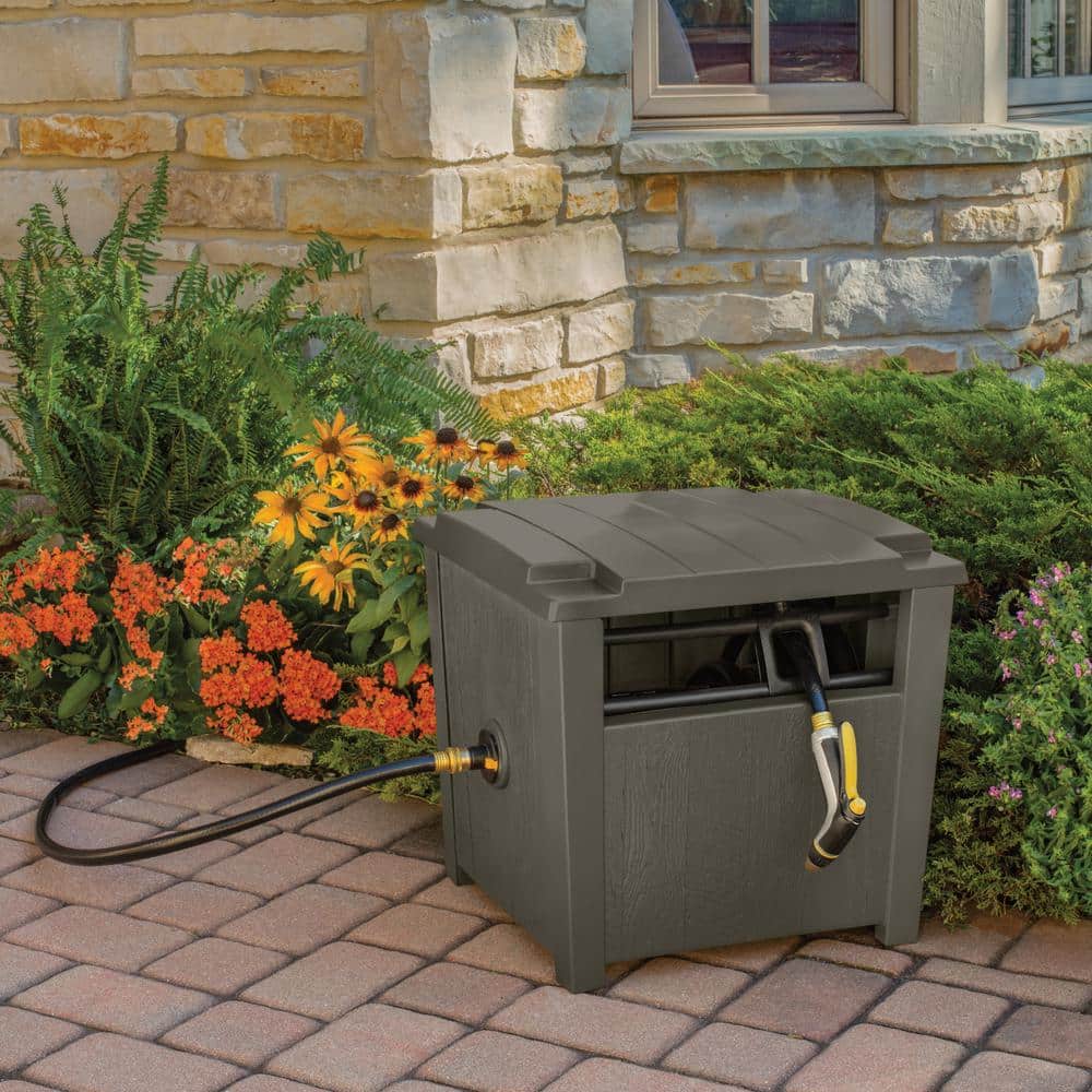 150 ft. Farmington Smart Tube Hose Hideaway with Brass Connections, Stoney - Hercitys