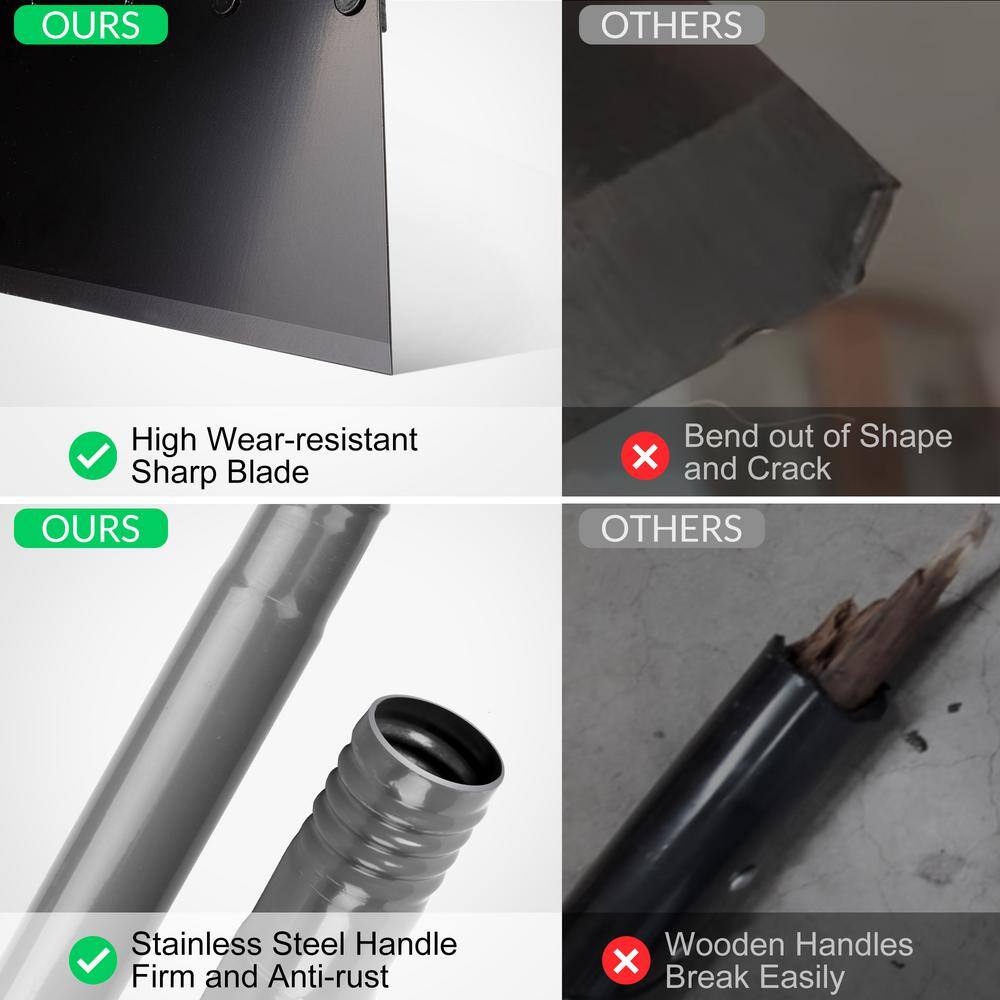 42.6 in. Stainless Steel Handle Steel Blade Snow Shovel - Hercitys