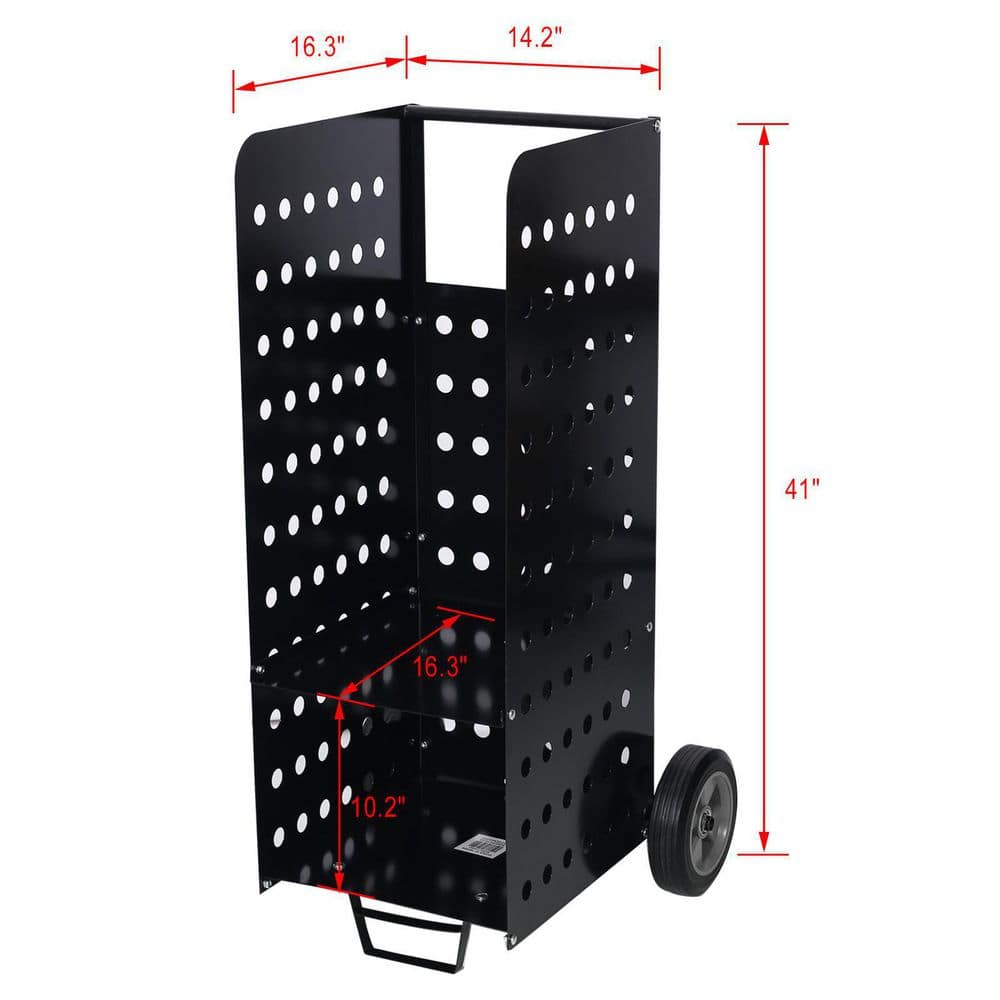 200 lbs. Steel Firewood Cart Fireplace Log Rolling Cart Rack Heavy-Duty in Door Outdoor Rolling Cart - Hercitys
