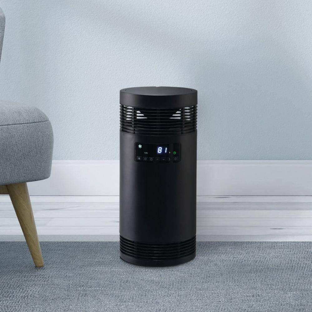 1500-Watt 360° Surround Ceramic Tower Infrared Space Heater with Handle - Hercitys