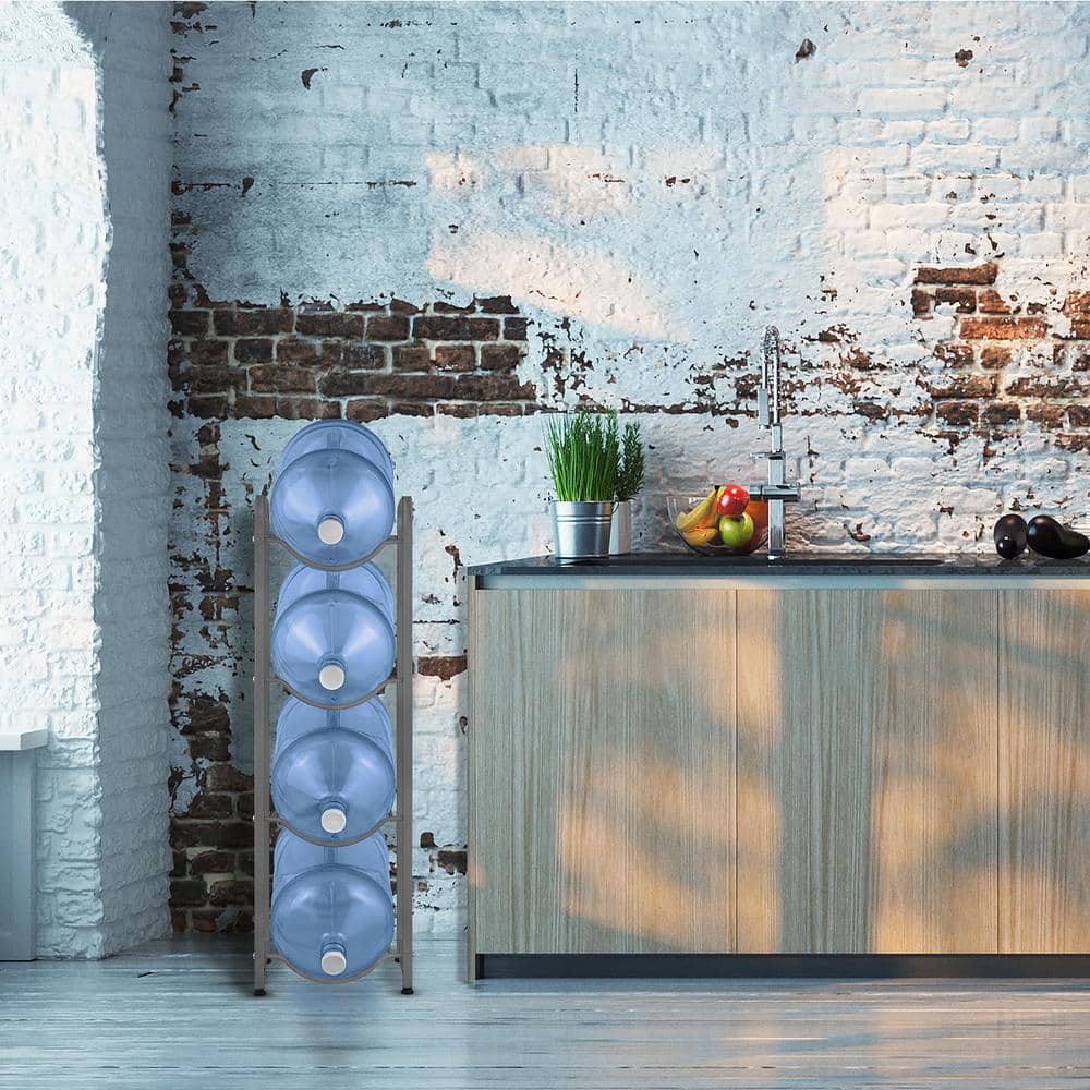 5 gal. Bottle Stand holds up to 4 Bottles Single Column (Gray) - Hercitys