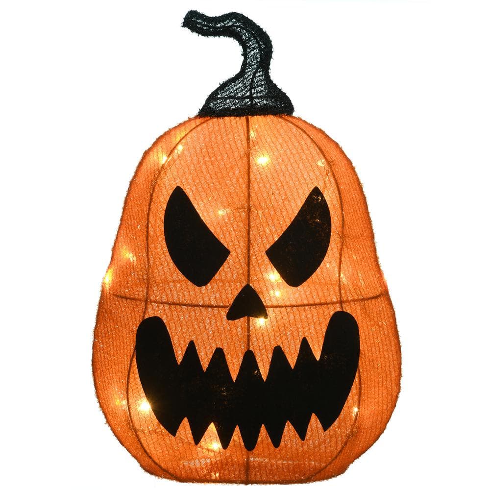 16″ Pre-Lit Scary Halloween Jack-O-Lantern with 25 LED Lights - Hercitys