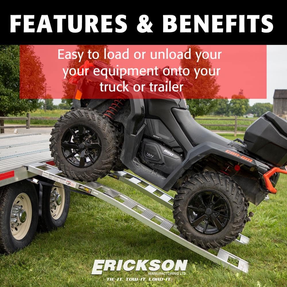 12 in. x 90 in. Aluminum Non-Folding Arched Ramp (1-Pair) - Hercitys