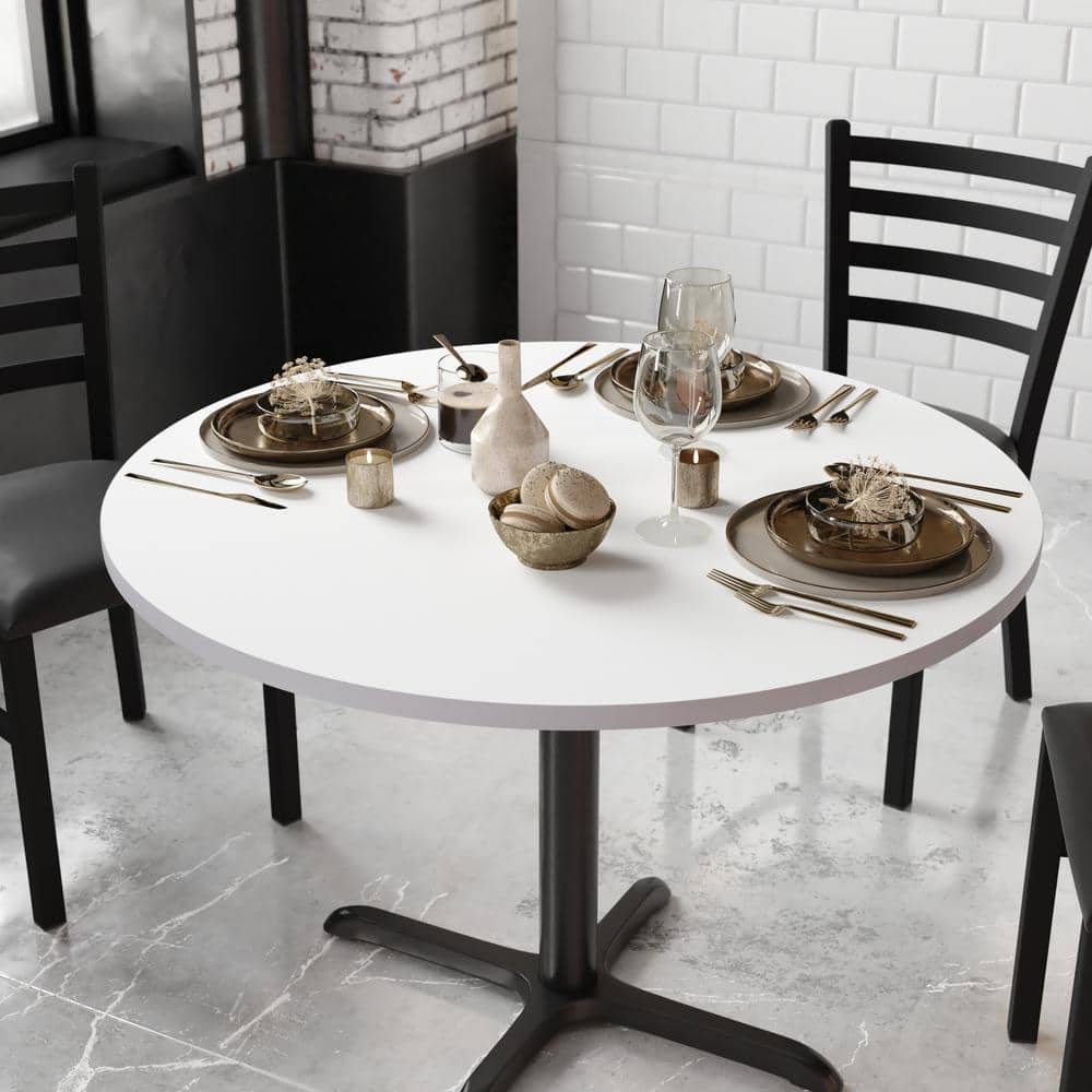 42 in. White/Gray Round Table Top Only - Hercitys