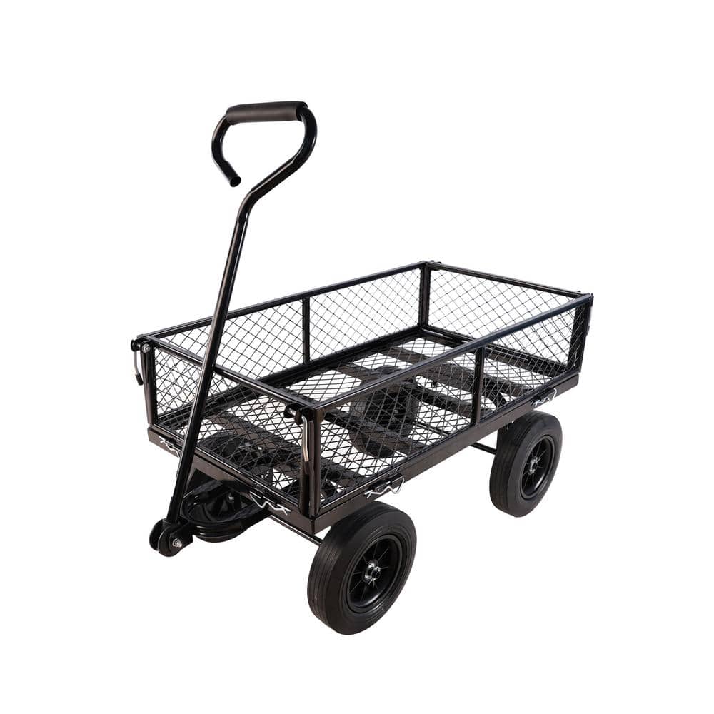 3.5 cu. ft. Metal Garden Cart, Black - Hercitys