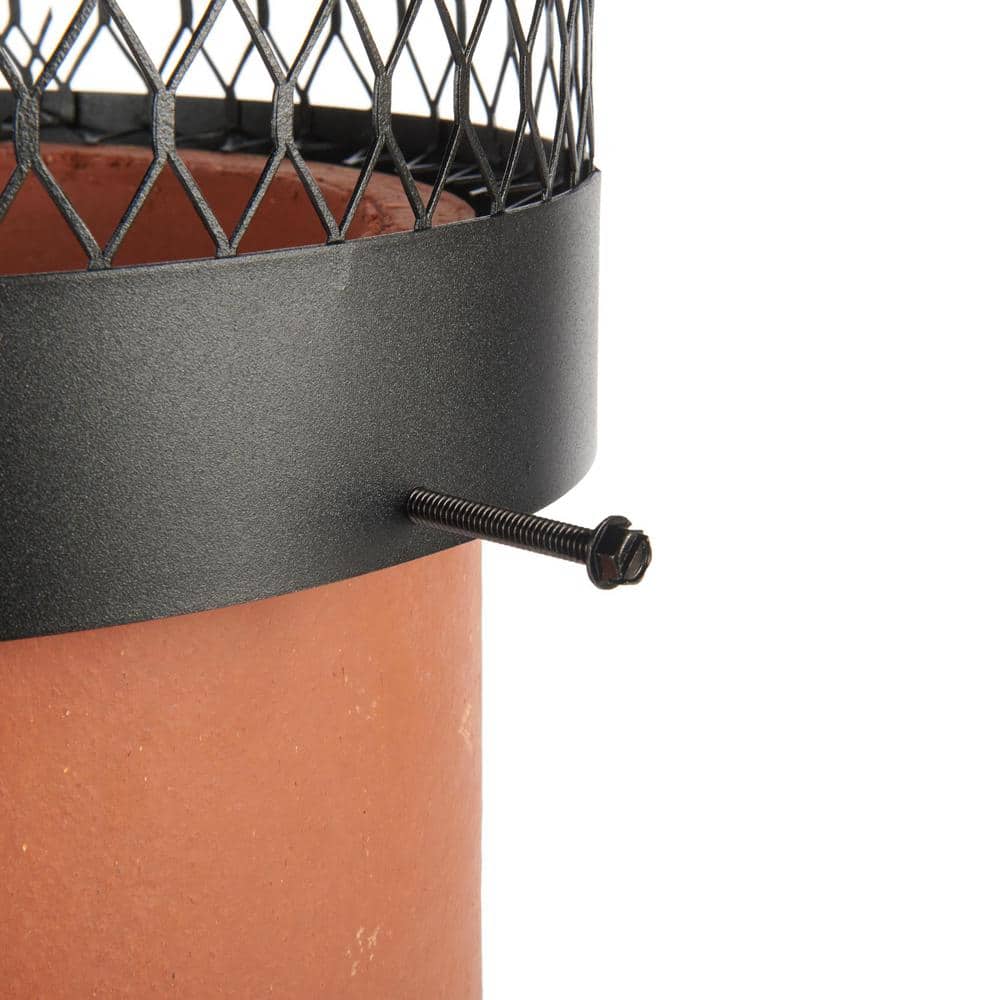 12 in. Round Bolt-On Single Flue Chimney Cap in Black Galvanized Steel - Hercitys