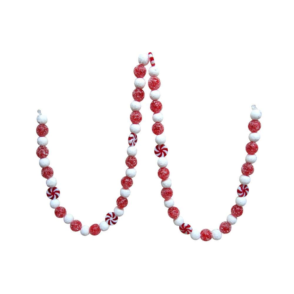 4 ft. Red and White Peppermint Candy Artificial Christmas Garland -Unlit - Hercitys