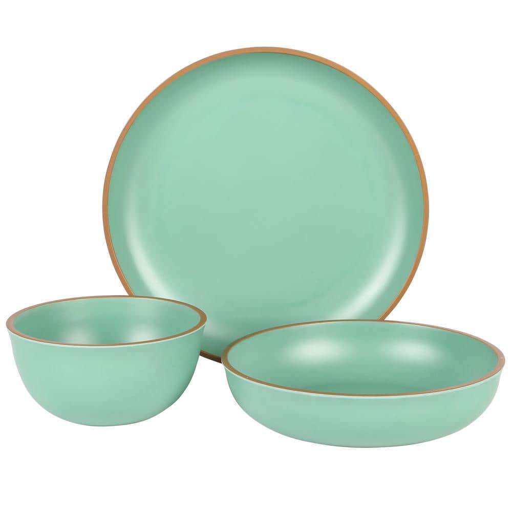 12-Piece Double Bowl Melamine Dinnerware Set - Hercitys