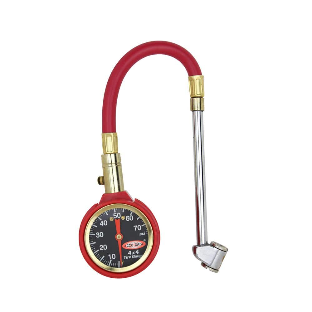 0 PSI to 75 PSI Tire Pressure Gauge 11 in. Rubber Air Hose Dual Foot Air Chuck - Hercitys