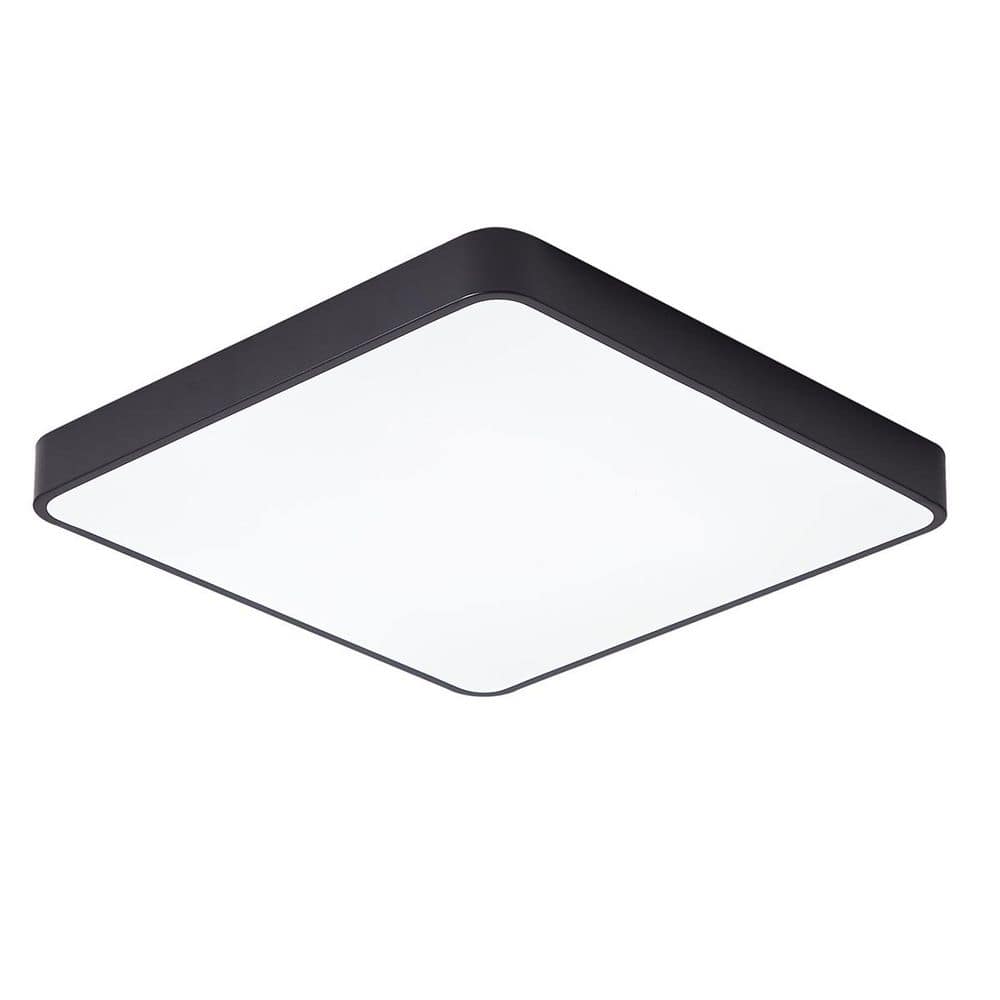 15.74 in. 36 Watt Modern LED Flush Mount Ceiling Light Black Ceiling Lighting Fixtures 6000K - Hercitys
