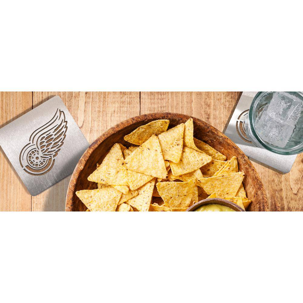 4 in. NHL Detroit Red Wings Metallics Coasters (Set of 4) - Hercitys