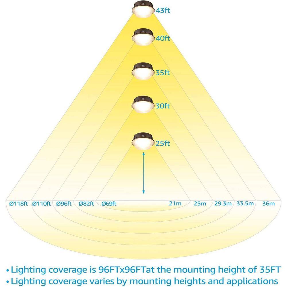 250-Watt Equivalent Integrated LED Bronze Weather Resistant 50W Area Light Dusk to Dawn, 5000K Area Light Flood Light - Hercitys
