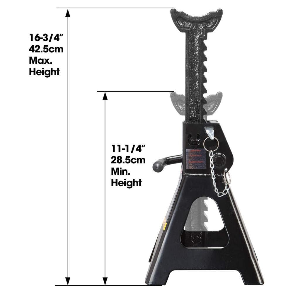 3-Ton Double-Locking Jack Stands (2-Pack) - Hercitys