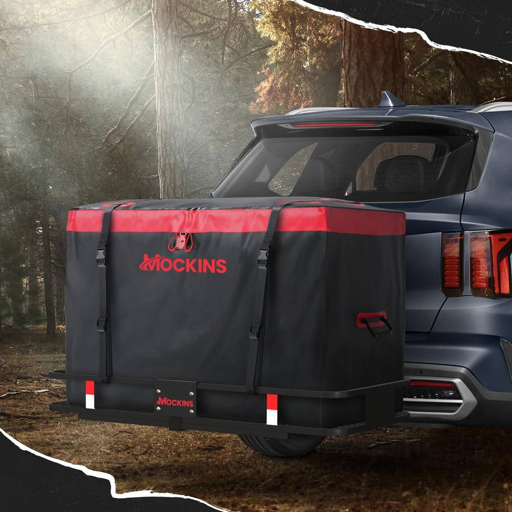 15 cu. ft. Waterproof Cargo Carrier Bag 48 in. x 31 in. x 18 in. Hitch Cargo Bag and 4-Pack Cubes, Red - Hercitys