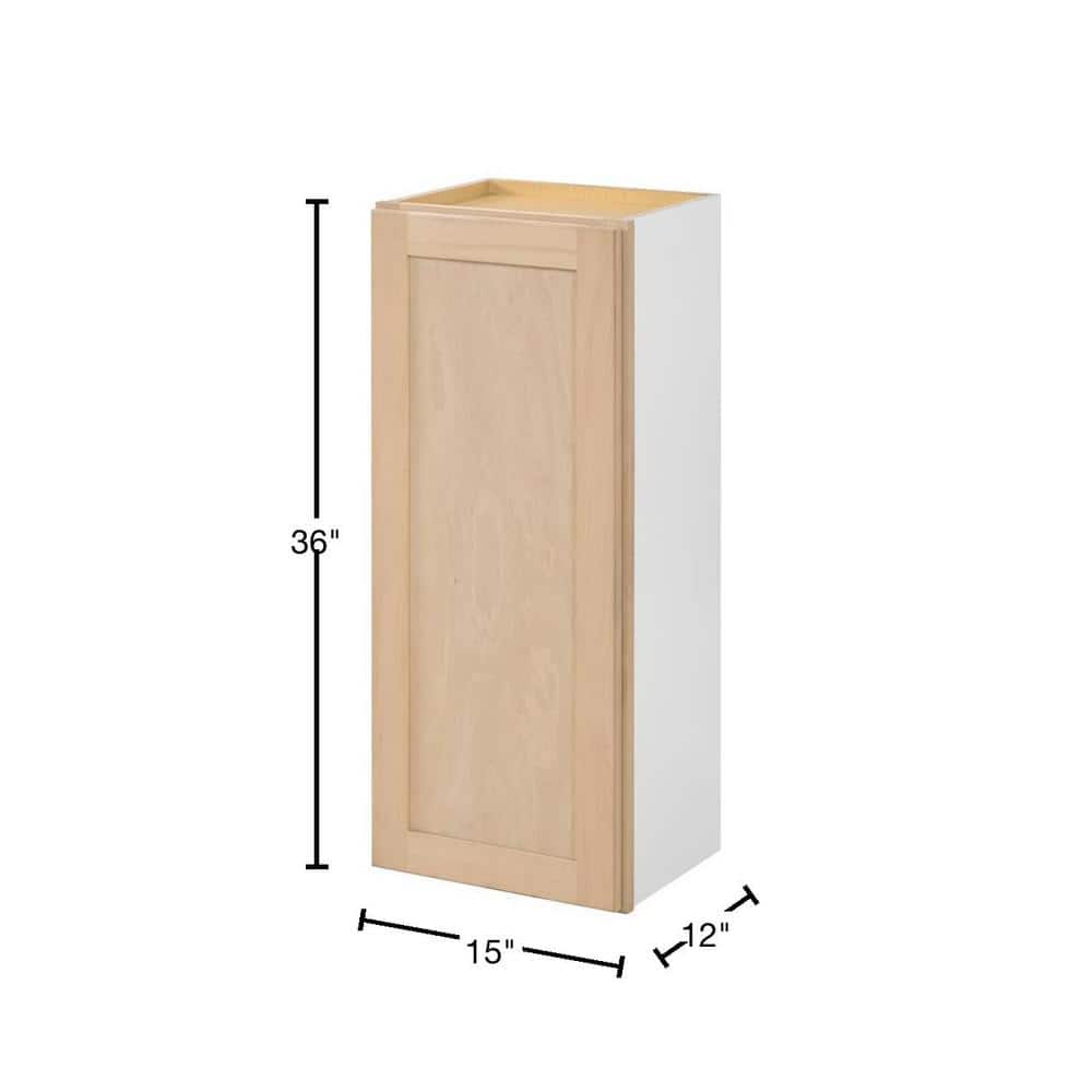 15 in. W x 12 in. D x 36 in. H Ready to Assemble Wall Kitchen Cabinet in Unfinished with CLICKREADY Technology - Hercitys