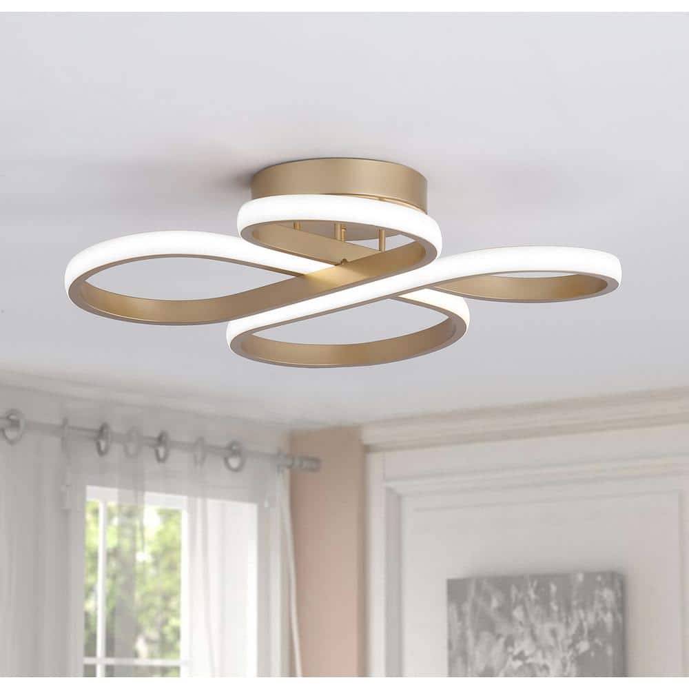 20.47 in. 1-Light Modern Linear Integrated LED Flush Mount Ceiling Lighting Fixtures - Hercitys